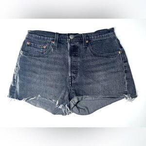 Levis Women's Dark Gray Denim Shorts Size- 28